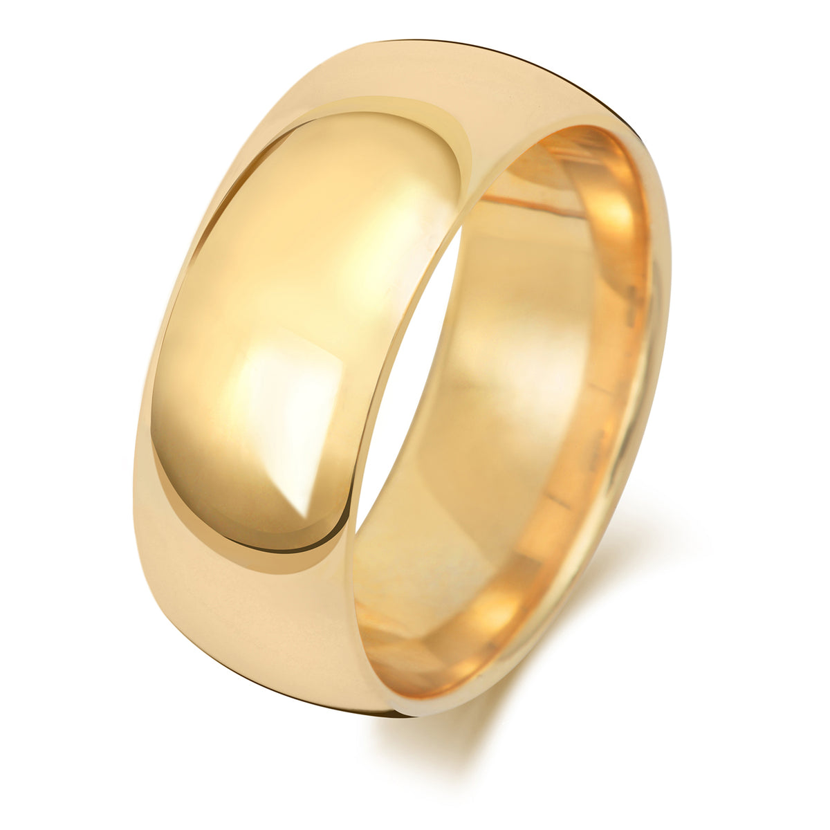 Band Priodas Llys Aur Melyn 18ct 8mm