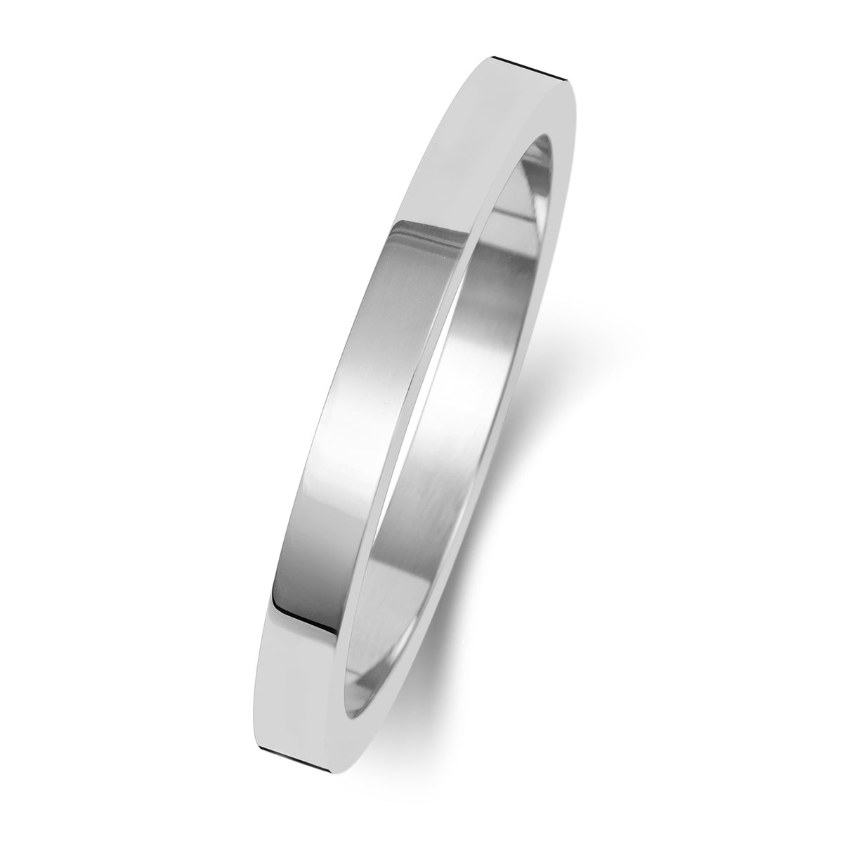 18ct White Gold 2mm Flat Wedding Band