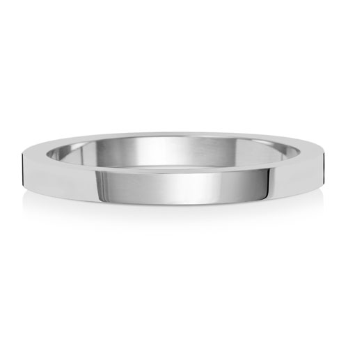 18ct White Gold 2mm Flat Wedding Band