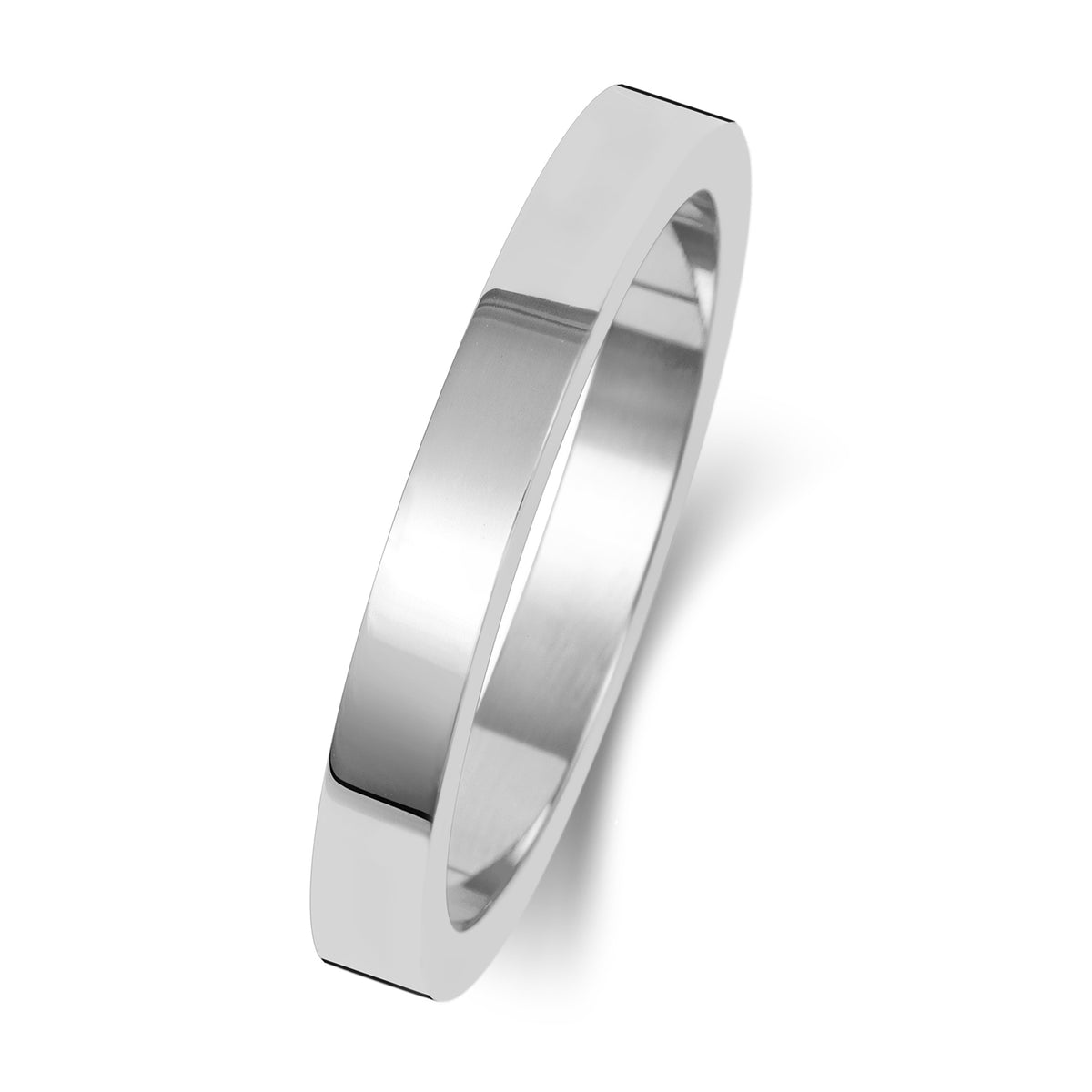 18ct White Gold 2.5mm Flat Wedding Band