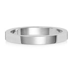 Band Priodas Fflat Aur Gwyn 18ct 2.5mm