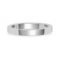 Band Priodas Fflat Aur Gwyn 18ct 2.5mm