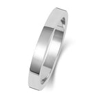Band Priodas Fflat Aur Gwyn 18ct 2.5mm