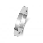 Band Priodas Fflat Aur Gwyn 18ct 2.5mm