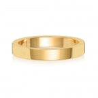 18ct Yellow Gold 3mm Flat Wedding Band