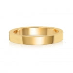 18ct Yellow Gold 3mm Flat Wedding Band
