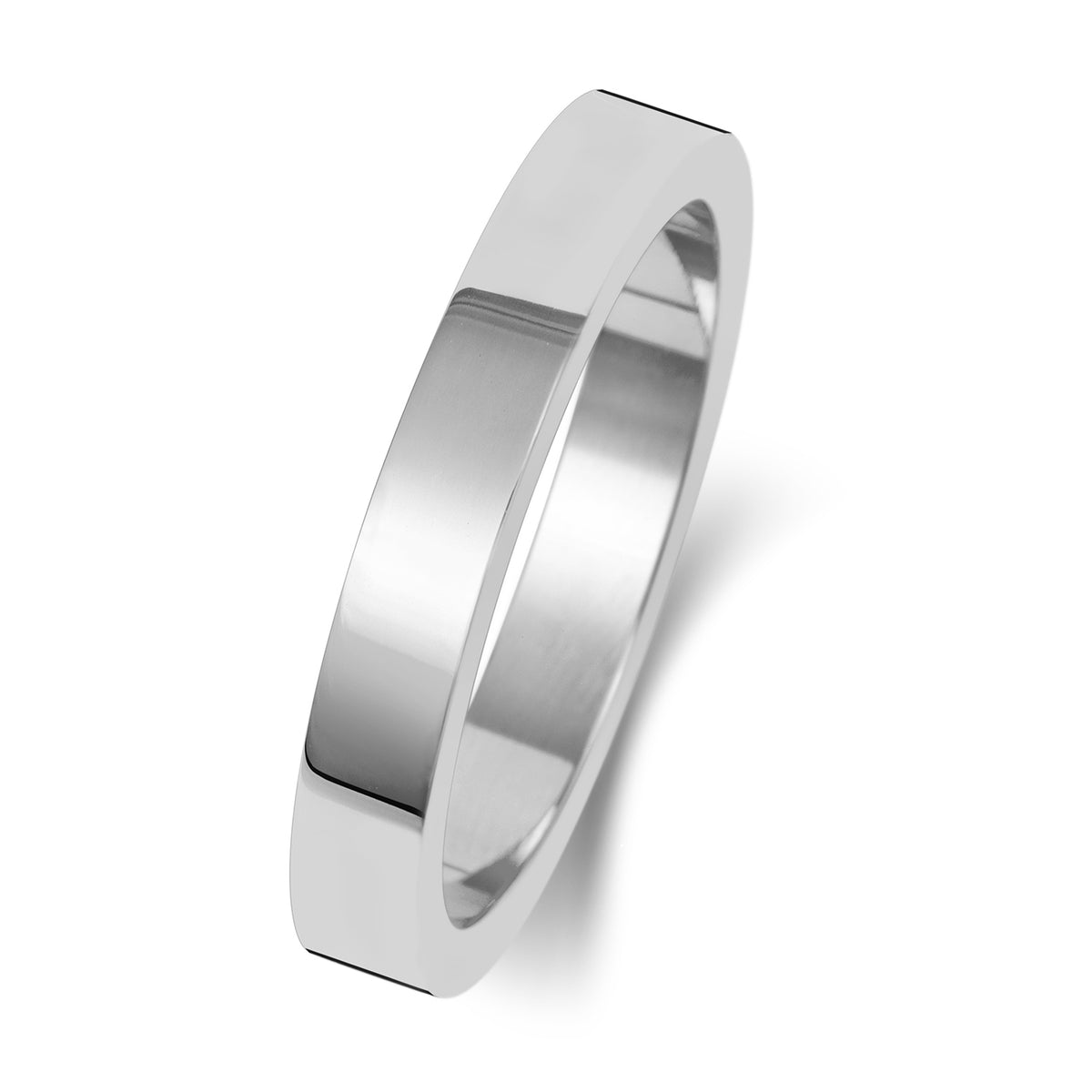 18ct White Gold 3mm Flat Wedding Band