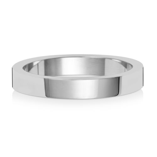 18ct White Gold 3mm Flat Wedding Band