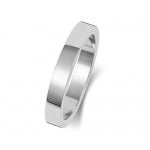 Band Briodas Fflat Aur Gwyn 18ct 3mm