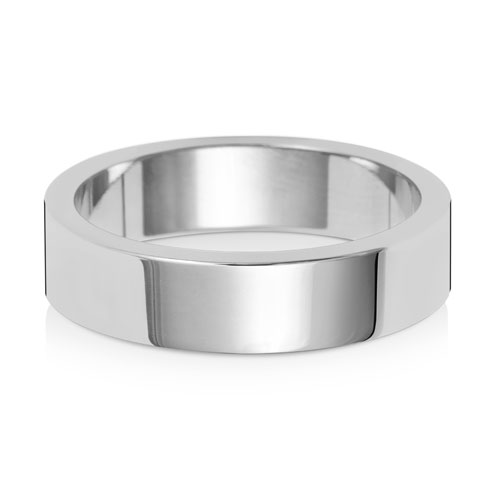 18ct White Gold 5mm Flat Wedding Band