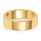 18ct Yellow Gold 6mm Flat Wedding Band