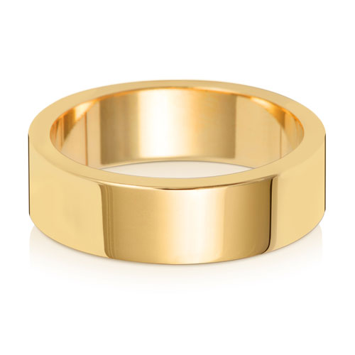 18ct Yellow Gold 6mm Flat Wedding Band