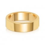 18ct Yellow Gold 6mm Flat Wedding Band