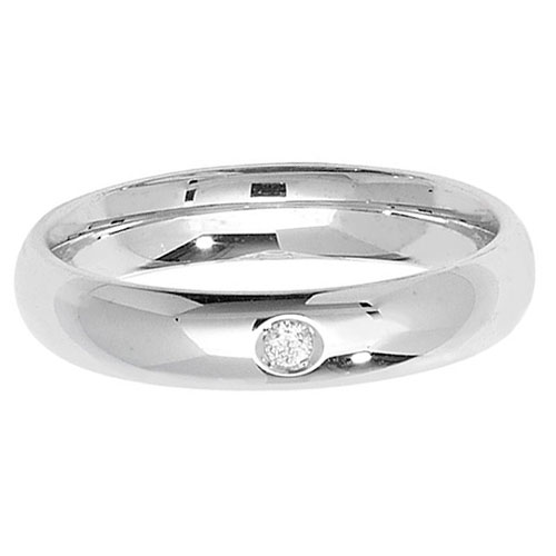 18ct White Gold  Court Wedding Band