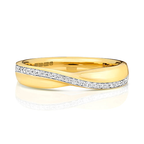 18ct Yellow Gold Diamond Band Ring 0.09 CT