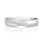 18ct White Gold Diamond Band Ring 0.09 CT