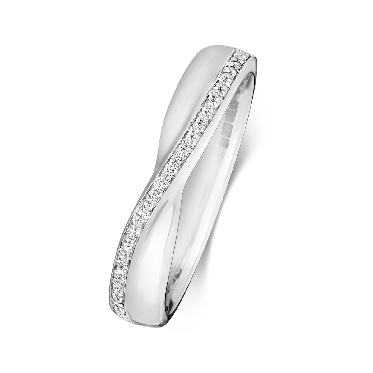18ct White Gold Diamond Band Ring 0.09 CT