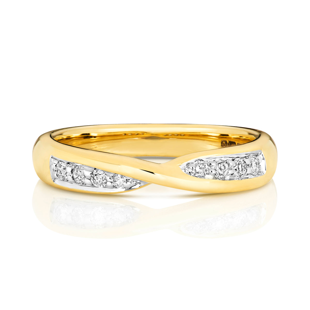 18ct Yellow Gold Diamond Band Ring 0.14 CT