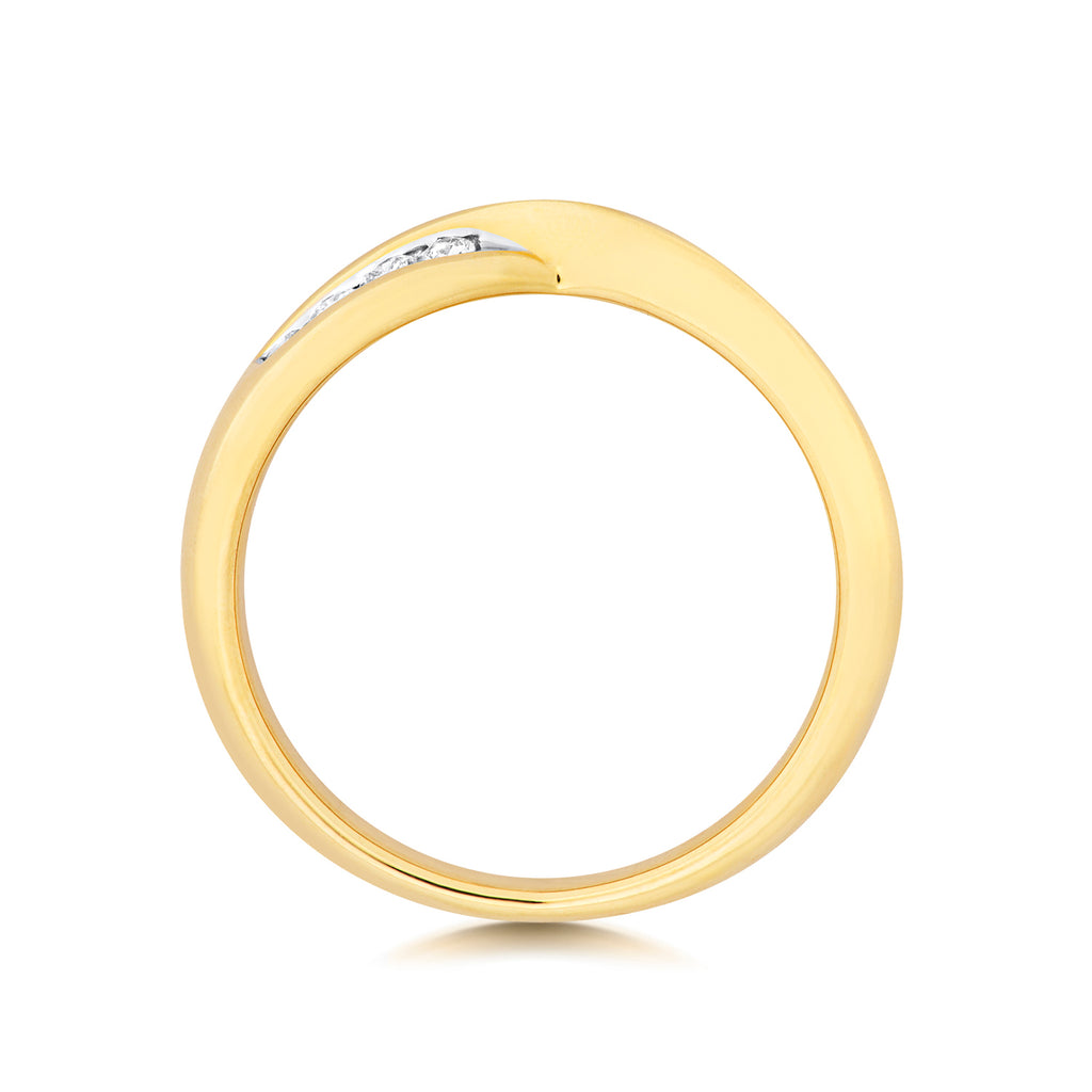 9ct Yellow Gold Diamond Band Ring 0.16 CT