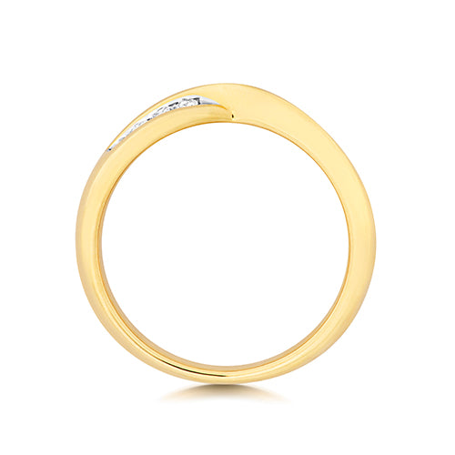 9ct Yellow Gold Diamond Band Ring 0.16 CT