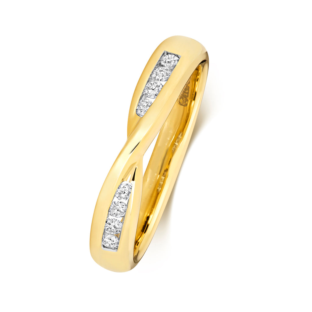 9ct Yellow Gold Diamond Band Ring 0.16 CT
