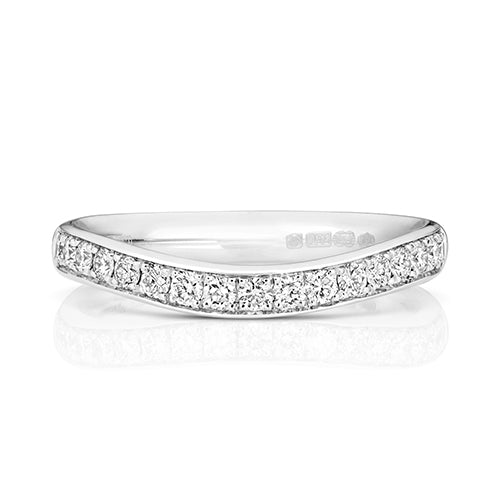 18ct White Gold Diamond Band Ring 0.34 CT