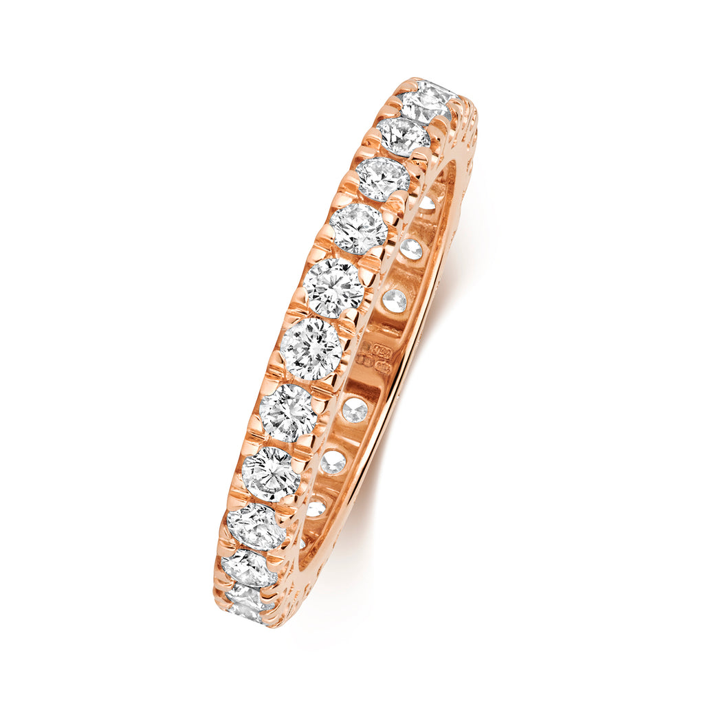 18ct Rose Gold Diamond Eternity Ring WQ260R