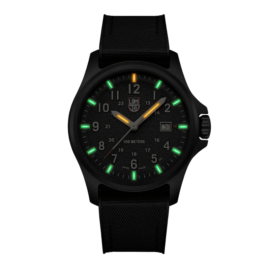 Gwylio Dynion Maes Atacama Luminox gydag Wyneb Du a Strapiau Cyfnewidiadwy XL.1970.SET
