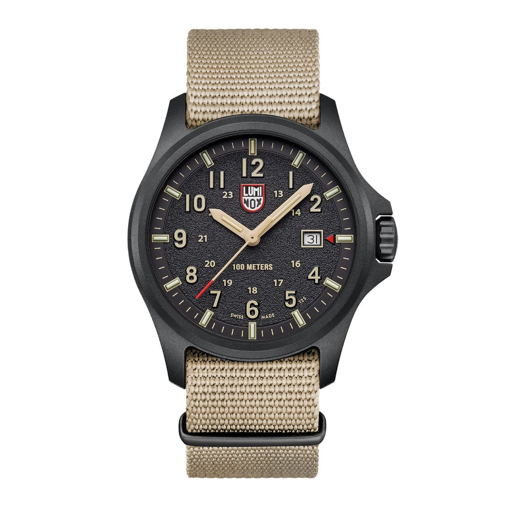 Gwylio Dynion Maes Atacama Luminox gydag Wyneb Du a Strapiau Cyfnewidiadwy XL.1970.SET
