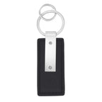 Fred Bennett Black Leather Key Chain with Engravable Tag Y2625