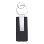 Fred Bennett Black Leather Key Chain with Engravable Tag Y2625