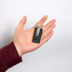 Fred Bennett Black Leather Key Chain with Engravable Tag Y2625