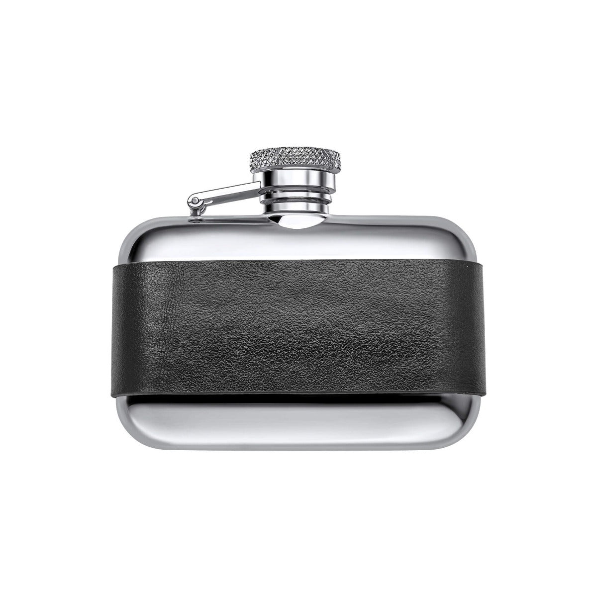 Fred Bennett Black Leather 3oz Hip Flask Y440