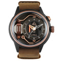 The Electricianz Nylon The Mokaz Mens Watch with Brown Leather Strap ZZ-A1C/02