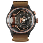 The Electricianz Nylon The Mokaz Mens Watch with Brown Leather Strap ZZ-A1C/02