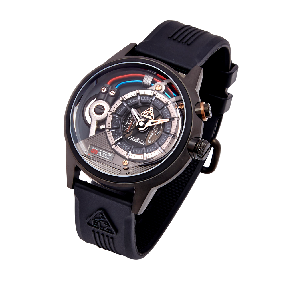 The Electricianz SteelZ DARK Z Mens Watch with Black Rubber Strap ZZ-A3C/05